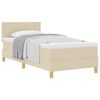 vidaXL Lit &agrave; ressorts avec coussin Cr&egrave;me 100 x 200 cm tissu