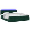 vidaXL Cadre de lit ottoman avec matelas vert foncé 160x200 cm velours