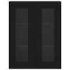 vidaXL Armoires murales 2 pcs noir bois d'ing&eacute;nierie
