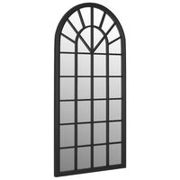 vidaXL Miroir de jardin Noir 90x45 cm Fer pour utilisation extérieure