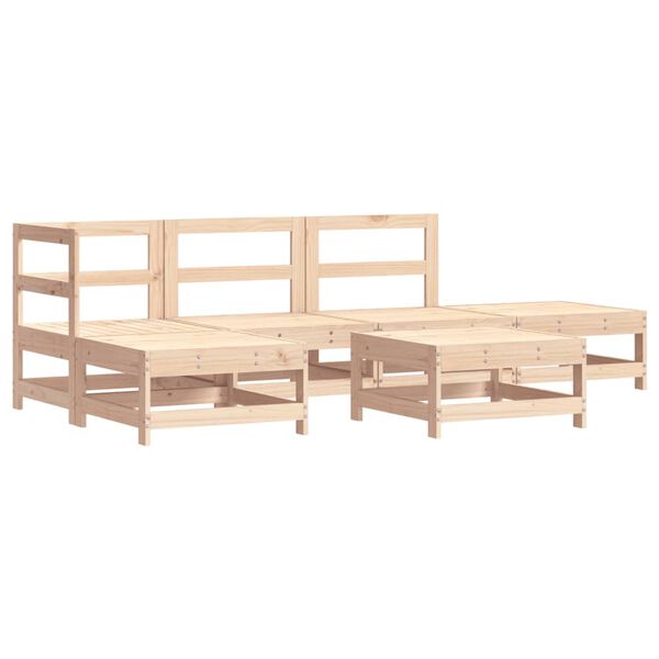 vidaXL Salon de jardin 6 pcs avec coussins bois massif