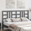 vidaXL T&ecirc;te de lit Gris 146x4x100 cm Bois massif de pin