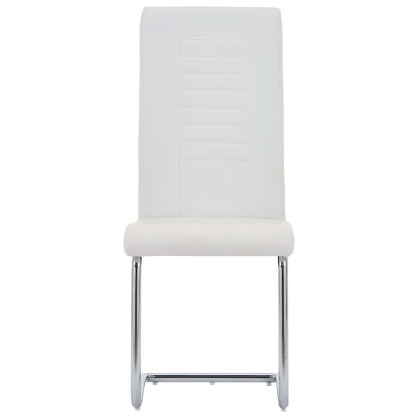 vidaXL Chaises &agrave; manger cantilever lot de 4 blanc similicuir