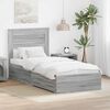 vidaXL Cadre de lit Gris Sonoma 90 x 190 cm Bois d'ing&eacute;nierie