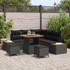 vidaXL Ensemble de canap&eacute; de jardin 8 pcs Noir polyrotin