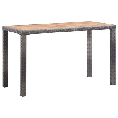 vidaXL Table de jardin Anthracite et marron 123x60x74 cm Bois d'acacia