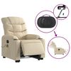 vidaXL Fauteuil inclinable de massage &eacute;lectrique Cr&egrave;me Tissu