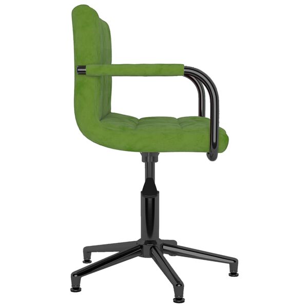 vidaXL Chaises pivotantes &agrave; manger lot de 4 vert clair velours