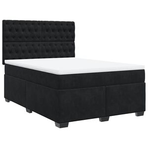 vidaXL Sommier &agrave; lattes de lit et matelas Noir 160x200 cm Velours