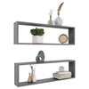 vidaXL &Eacute;tag&egrave;res cube murales 2 pcs Gris brillant 100x15x30 cm