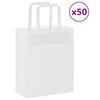 vidaXL Sacs en papier 50 pcs avec poign&eacute;es blanc 18x8x22 cm