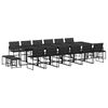 vidaXL Ensemble &agrave; manger de jardin avec coussins 17 pcs noir textil&egrave;ne
