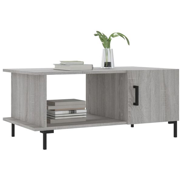 vidaXL Table basse sonoma gris 90x50x40 cm bois d'ing&eacute;nierie