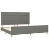vidaXL Cadre de lit sans matelas gris fonc&eacute; 200x200 cm tissu
