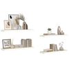 vidaXL &Eacute;tag&egrave;res flottantes 4 pcs ch&ecirc;ne et blanc 80x23,5x3,8 cm MDF