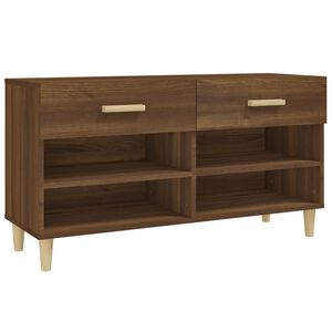 vidaXL Meuble &agrave; chaussures Ch&ecirc;ne marron 102x35x55 cm Bois d'ing&eacute;nierie