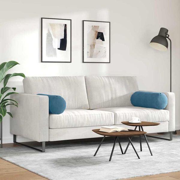 vidaXL Coussins d'accent 2 pcs Bleu &Oslash; 25 x 70 cm