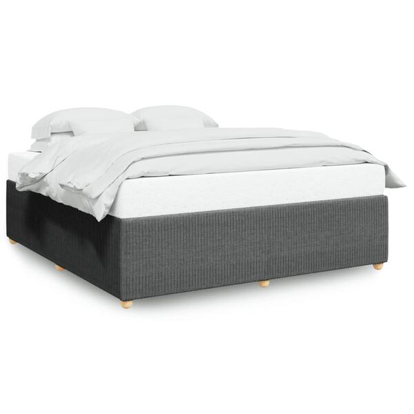 vidaXL Cadre de lit sans matelas gris fonc&eacute; 200x200 cm tissu