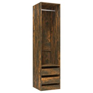 vidaXL Armoire avec tiroirs Ch&ecirc;ne fum&eacute; 50x50x200 cm Bois d'ing&eacute;nierie