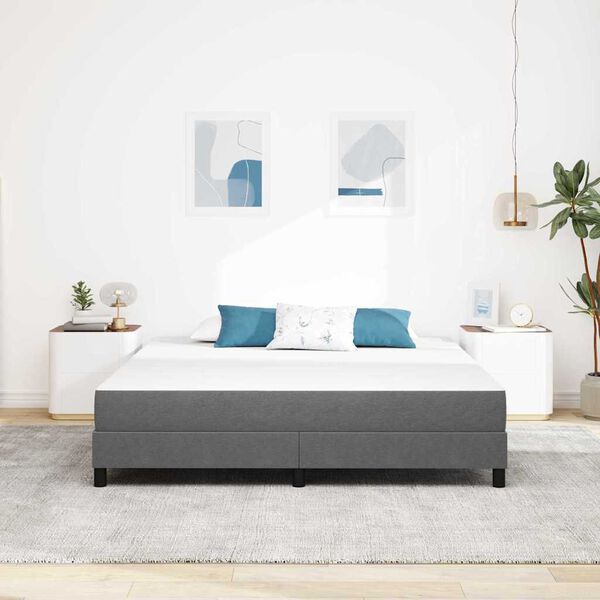 vidaXL Matelas de Lit avec matelas Gris clair 180 x 200 cm tissu