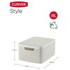 Curver Bo&icirc;te de rangement avec couvercle Style M 18 L Blanc cr&egrave;me