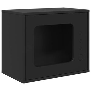 vidaXL Maison pour chat Noir 51 x 30 x 42,5 cm Bois d'ing&eacute;nierie