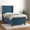 vidaXL Sommier &agrave; lattes de lit avec matelas Bleu fonc&eacute; 90x190 cm