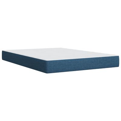 vidaXL Sommier à lattes de lit avec matelas Bleu 180x200 cm Tissu