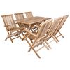 vidaXL Ensemble de meubles de jardin 7 pc Naturel Bois de teck massif