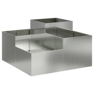 vidaXL Cache-pot de jardin Argent 80 x 80 x 48 cm Acier galvanis&eacute;