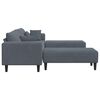 vidaXL Canap&eacute; avec coussin 3 pcs Gris fonc&eacute; Velours
