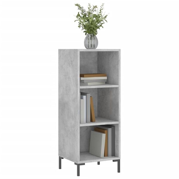 vidaXL Buffet gris b&eacute;ton 34,5x32,5x90 cm bois d'ing&eacute;nierie