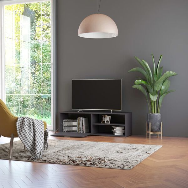 vidaXL Meuble TV Gris 120x34x37 cm Bois d&rsquo;ing&eacute;nierie