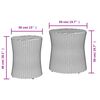 vidaXL Tables d'appoint de jardin 2 pcs dessus en bois noir poly rotin