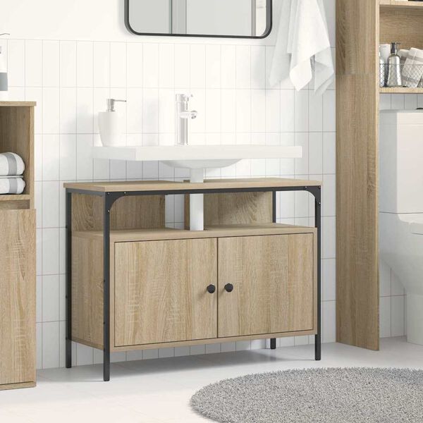 vidaXL Meuble de Lavabo de Salle de Bain Marron 80 x 30 x 60 cm