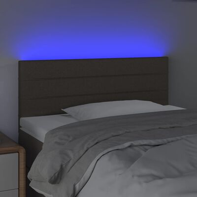 vidaXL Tête de lit à LED Taupe 100x5x78/88 cm Tissu