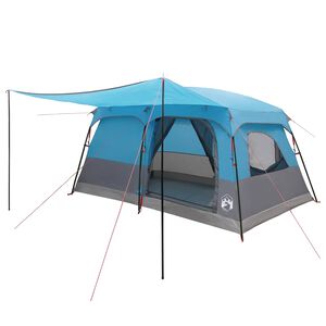 vidaXL Tente familiale 10 personne Bleu Polyester et Acier