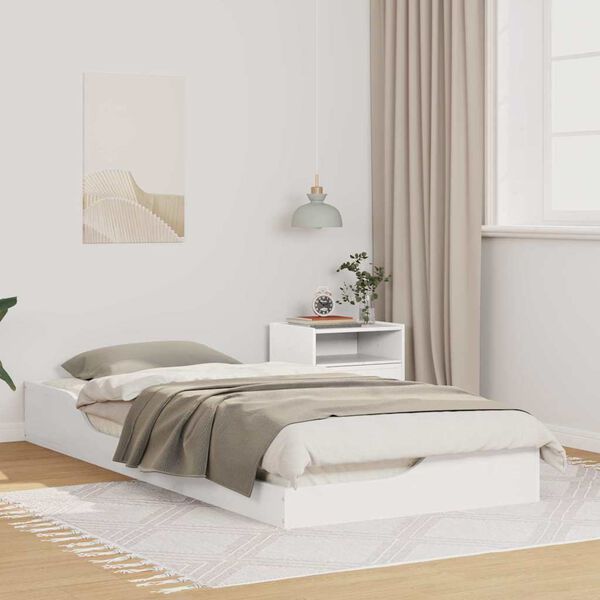 vidaXL Cadre de lit Blanc 100 x 210 cm Pin massif