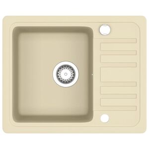 vidaXL &Eacute;vier de cuisine Granit Seul lavabo Beige