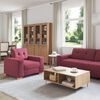 vidaXL Canap&eacute; 3 pcs Rouge Vent 221 x 80 x 80 cm Tissu en lin m&eacute;lang&eacute;