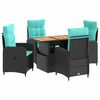 vidaXL Ensemble de repas ext&eacute;rieur 5 pc polyrotin