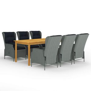 vidaXL Ensemble &agrave; manger de jardin 7 pcs Gris clair