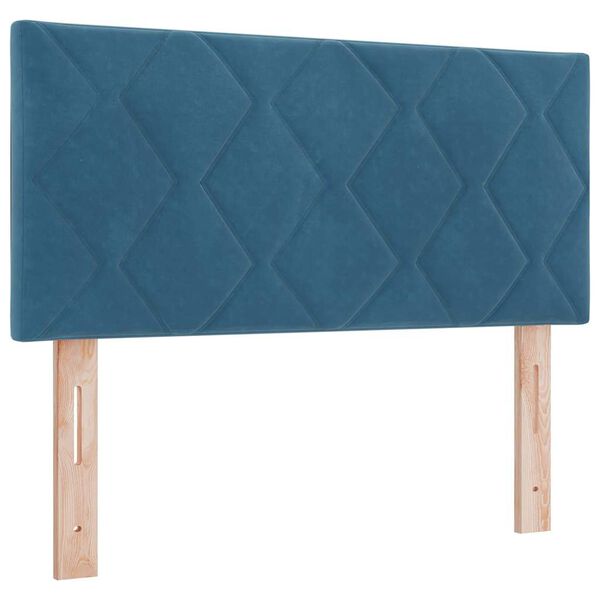 vidaXL T&ecirc;te de lit LED Bleu fonc&eacute; 100 cm Velours