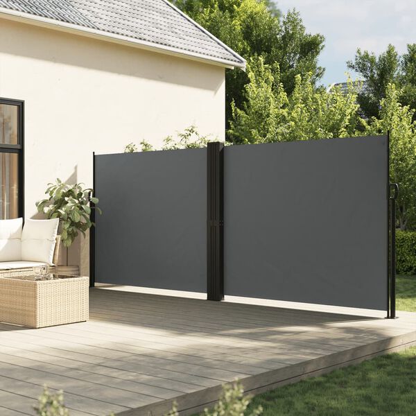 vidaXL Auvent latéral rétractable anthracite 180x1000 cm