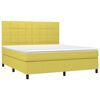 vidaXL Sommier &agrave; lattes de lit et matelas et LED Vert 160x200 cm Tissu