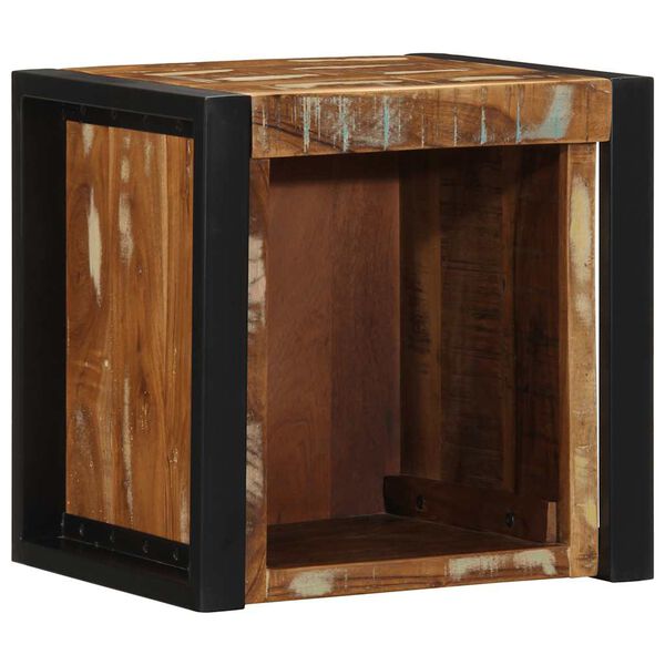 vidaXL Table de chevet multicolore 40x35x40 cm bois de r&eacute;cup&eacute;ration