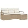 vidaXL Ensemble de Canap&eacute;s 4 pc Beige polyrotin