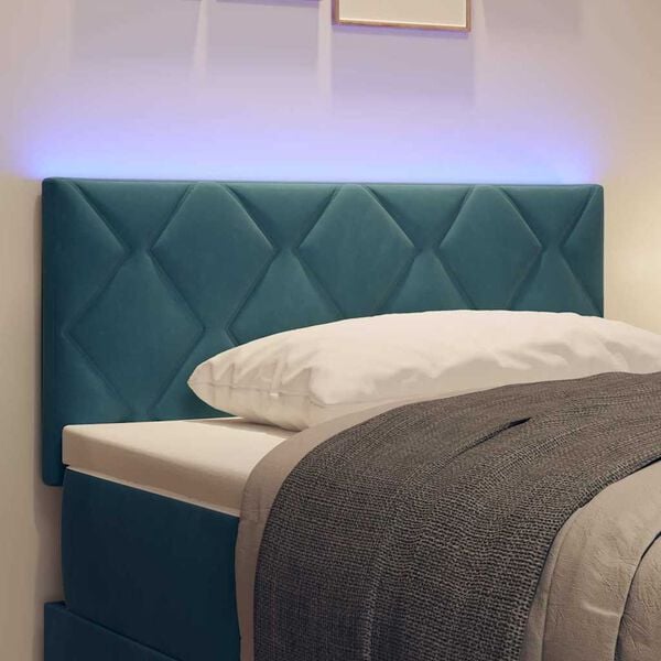 vidaXL Tête de lit LED Bleu foncé 100 cm Cuir synthétique