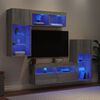 vidaXL Unit&eacute;s murales TV avec LED 5 pcs gris sonoma bois d'ing&eacute;nierie