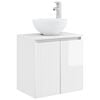vidaXL Vanit&eacute; de lavabo mural Blanc brillant 49,5 x 41 x 64,5 cm